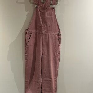 Brixton Women's red and white striped Overalls